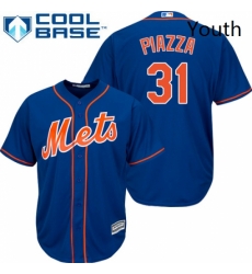 Youth Majestic New York Mets 31 Mike Piazza Replica Royal Blue Alternate Home Cool Base MLB Jersey