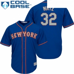 Youth Majestic New York Mets 32 Steven Matz Authentic Royal Blue Alternate Road Cool Base MLB Jersey