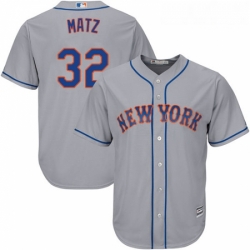Youth Majestic New York Mets 32 Steven Matz Replica Grey Road Cool Base MLB Jersey