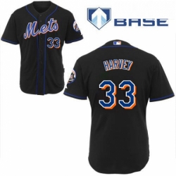 Youth Majestic New York Mets 33 Matt Harvey Authentic Black Cool Base MLB Jersey
