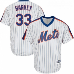 Youth Majestic New York Mets 33 Matt Harvey Authentic White Alternate Cool Base MLB Jersey