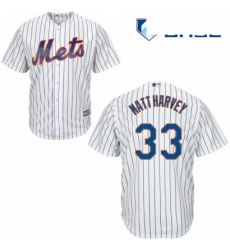 Youth Majestic New York Mets 33 Matt Harvey Authentic White Home Cool Base MLB Jersey