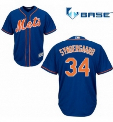 Youth Majestic New York Mets 34 Noah Syndergaard Authentic Royal Blue Alternate Home Cool Base MLB Jersey