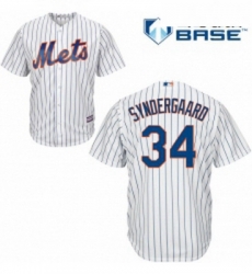 Youth Majestic New York Mets 34 Noah Syndergaard Authentic White Home Cool Base MLB Jersey
