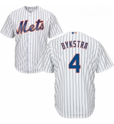 Youth Majestic New York Mets 4 Lenny Dykstra Authentic White Home Cool Base MLB Jersey