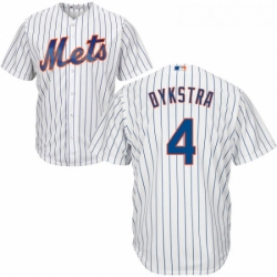 Youth Majestic New York Mets 4 Lenny Dykstra Authentic White Home Cool Base MLB Jersey