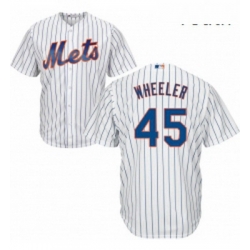 Youth Majestic New York Mets 45 Zack Wheeler Replica White Home Cool Base MLB Jersey