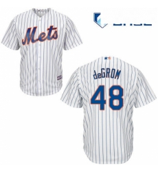 Youth Majestic New York Mets 48 Jacob DeGrom Authentic White Home Cool Base MLB Jersey