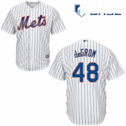 Youth Majestic New York Mets 48 Jacob DeGrom Replica White Home Cool Base MLB Jersey