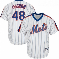 Youth Majestic New York Mets 48 Jacob deGrom Replica White Alternate Cool Base MLB Jersey