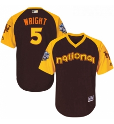 Youth Majestic New York Mets 5 David Wright Authentic Brown 2016 All Star National League BP Cool Base MLB Jersey