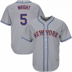 Youth Majestic New York Mets 5 David Wright Replica Grey Road Cool Base MLB Jersey