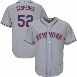 Youth Majestic New York Mets 52 Yoenis Cespedes Authentic Grey Road Cool Base MLB Jersey