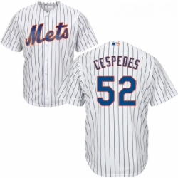 Youth Majestic New York Mets 52 Yoenis Cespedes Authentic White Home Cool Base MLB Jersey