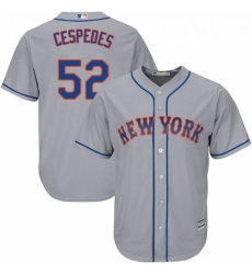 Youth Majestic New York Mets 52 Yoenis Cespedes Replica Grey Road Cool Base MLB Jersey