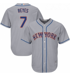 Youth Majestic New York Mets 7 Jose Reyes Replica Grey Road Cool Base MLB Jersey