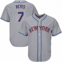 Youth Majestic New York Mets 7 Jose Reyes Replica Grey Road Cool Base MLB Jersey