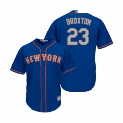 Youth New York Mets 23 Keon Broxton Authentic Royal Blue Alternate Road Cool Base Baseball Jersey 
