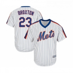 Youth New York Mets 23 Keon Broxton Authentic White Alternate Cool Base Baseball Jersey 