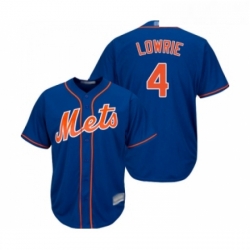 Youth New York Mets 4 Jed Lowrie Authentic Royal Blue Alternate Home Cool Base Baseball Jersey 