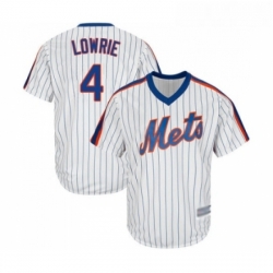 Youth New York Mets 4 Jed Lowrie Authentic White Alternate Cool Base Baseball Jersey 