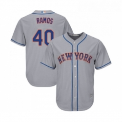 Youth New York Mets 40 Wilson Ramos Authentic Grey Road Cool Base Baseball Jersey 