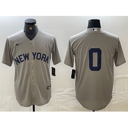 Men New York Yankees 0 Marcus Stroman Grey Cool Base Stitched Baseball Jersey
