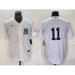 Men New York Yankees 11 Anthony Volpe White Cool Base Stitched Baseball Jersey