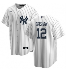 Men New York Yankees 12 Trent Grisham White 2024 Home Limited Cool Base Stitched Baseball Jersey