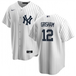 Men New York Yankees 12 Trent Grisham White 2024 Home Limited Cool Base Stitched Baseball Jersey