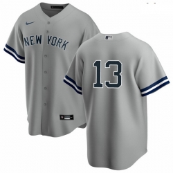 Men New York Yankees 13 Joey Gallo Men Nike Gray Road MLB Jersey No Name