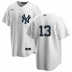 Men New York Yankees 13 Joey Gallo Men Nike White Home MLB Jersey No Name