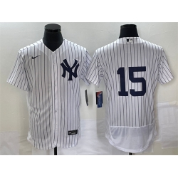 Men New York Yankees 15 Thurman Munson White Flex Base Stitched Baseball Jersey