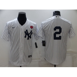 Men New York Yankees 2 Derek Jeter White Cool Base Stitched Baseball jersey