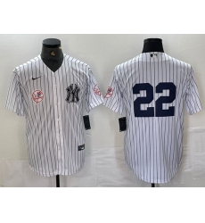 Men New York Yankees 22 Juan Soto White Cool Base Stitched Baseball Jersey 9