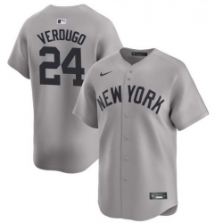 Men New York Yankees 24 Alex Verdugo Gray 2024 Away Limited Cool Base Stitched Baseball Jersey