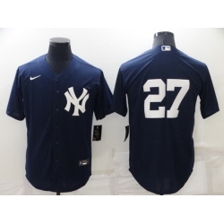 Men New York Yankees 27 Giancarlo Stanton Navy Cool Base Stitched jersey