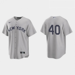 Men New York Yankees 40 Luis Severino Men Nike Gray 2021 Field of Dreams Game MLB Jersey