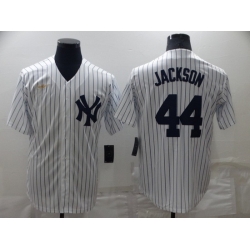 Men New York Yankees 44 Reggie Jackson White Cool Base Stitched Baseball Jerseys