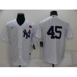 Men New York Yankees 45 Gerrit Cole White Cool Base Stitched Baseball Jerseys