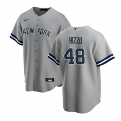 Men New York Yankees 48 Anthony Rizzo Grey Cool Base Stitched Baseball Jersey