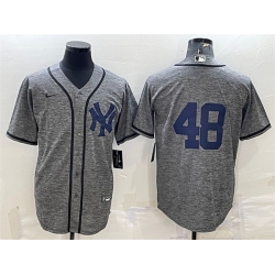Men New York Yankees 48 Anthony Rizzo Grey Stitched Jersey