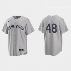 Men New York Yankees 48 Anthony Rizzo Men Nike Gray 2021 Field of Dreams Game MLB Jersey