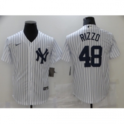 Men New York Yankees 48 Anthony Rizzo Nike White Home Official Replica Player Jersey