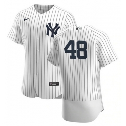 Men New York Yankees 48 Anthony Rizzo White Flex Base Stitched Baseball Jersey