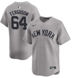 Men New York Yankees 64 Caleb Ferguson Gray 2024 Away Limited Cool Base Stitched Baseball Jersey