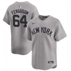 Men New York Yankees 64 Caleb Ferguson Gray 2024 Away Limited Cool Base Stitched Baseball Jersey