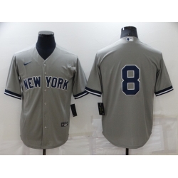 Men New York Yankees 8 Yogi Berr Grey Cool Base Stitched Baseball Jerse