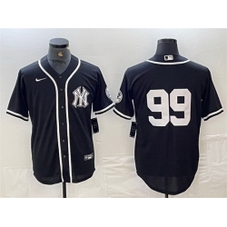 Men New York Yankees 99 Aaron Judge Black Cool Base Stitched Baseball Jersey 1