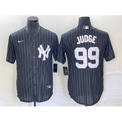 Men New York Yankees 99 Aaron Judge Black Cool Base Stitched Baseball Jersey